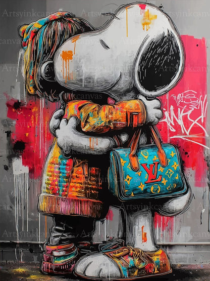 Snoopy The Embrace of Luxury canvas wall art