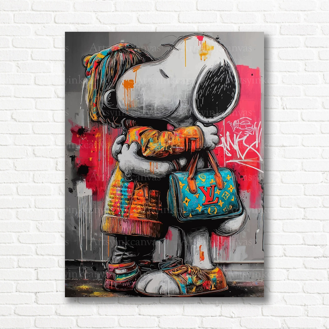 Snoopy luxury inspired canvas wall decor