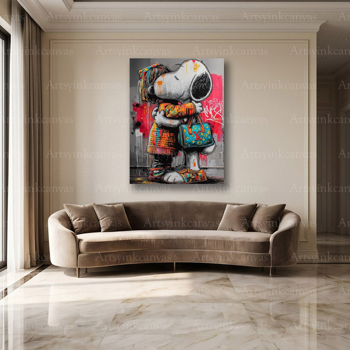 Snoopy elegant character wall art canvas