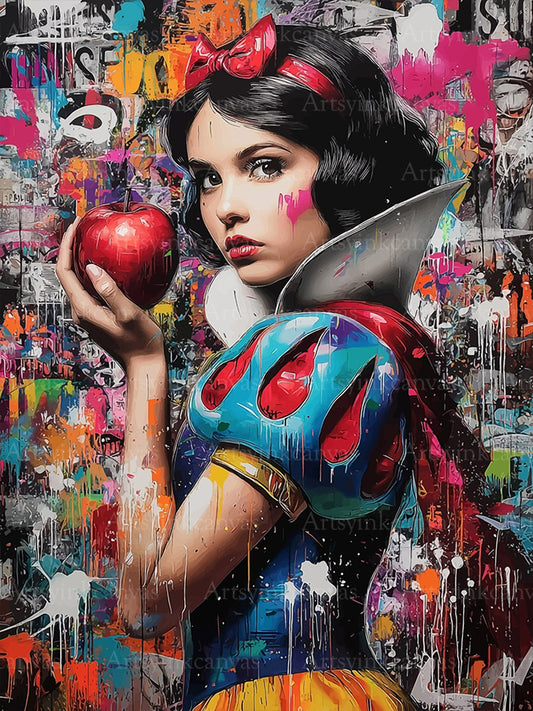 Snow White graffiti canvas wall art