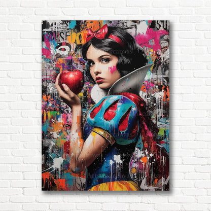 Snow White inspired graffiti wall decor