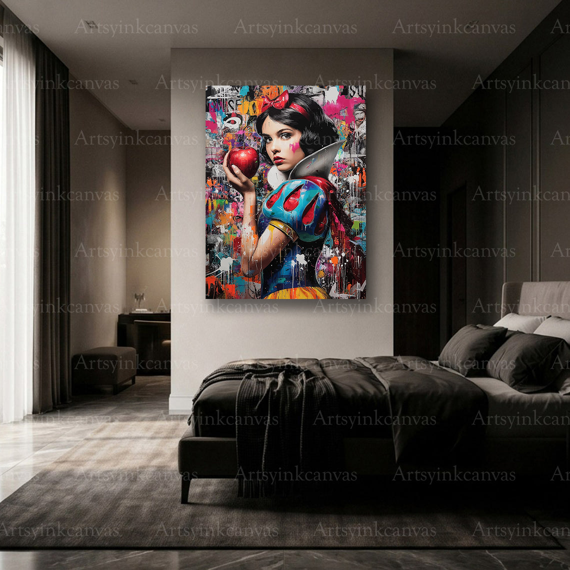 Premium Snow White graffiti canvas Made in USA
