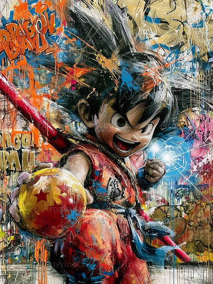 Son Goku graffiti canvas wall art