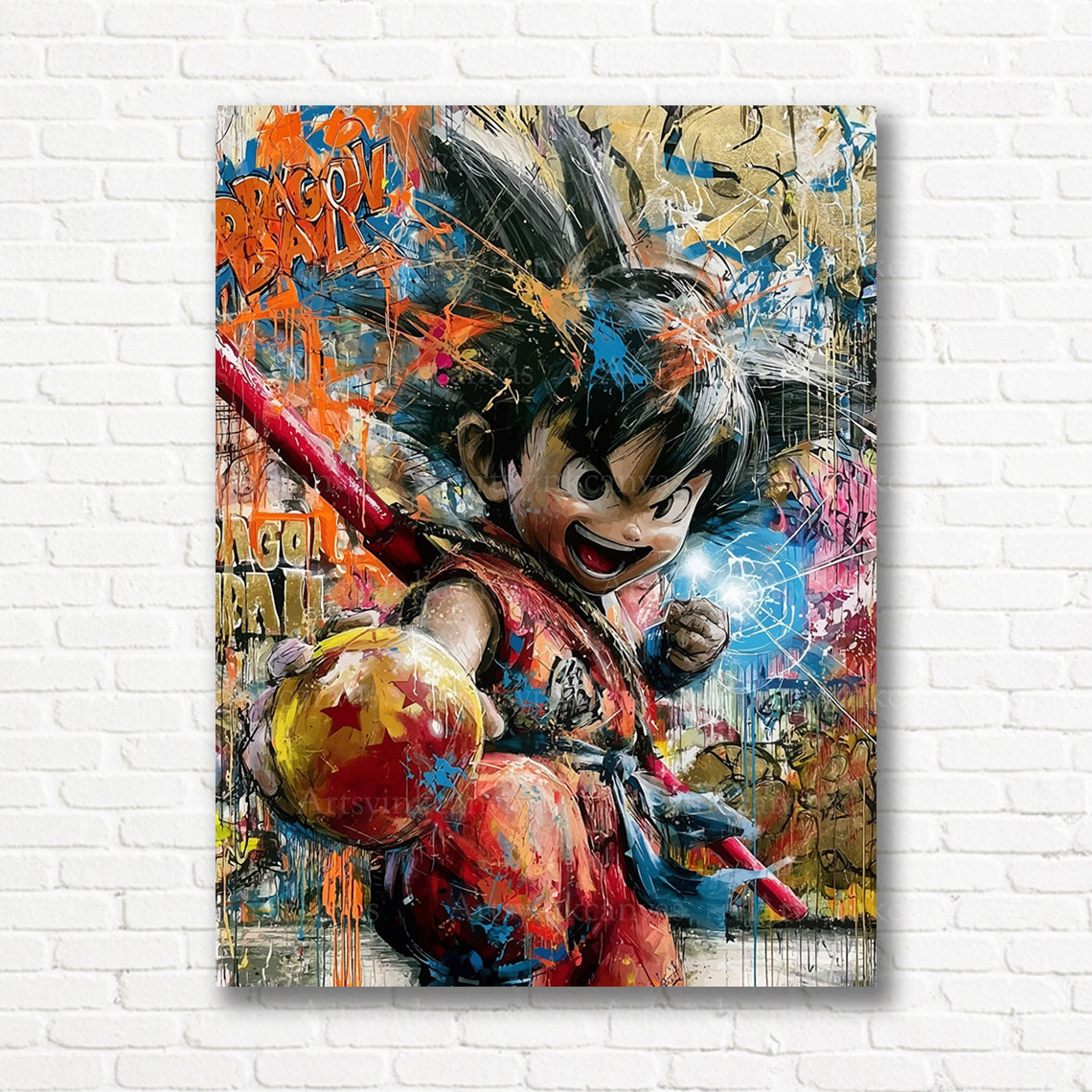 Son Goku graffiti canvas print