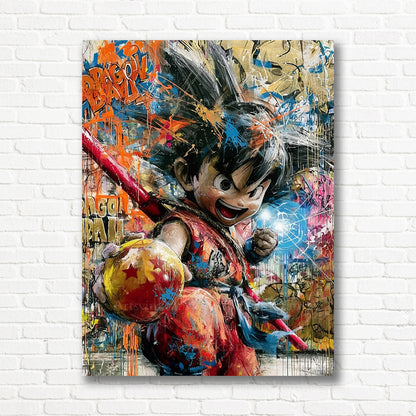 Son Goku graffiti canvas print