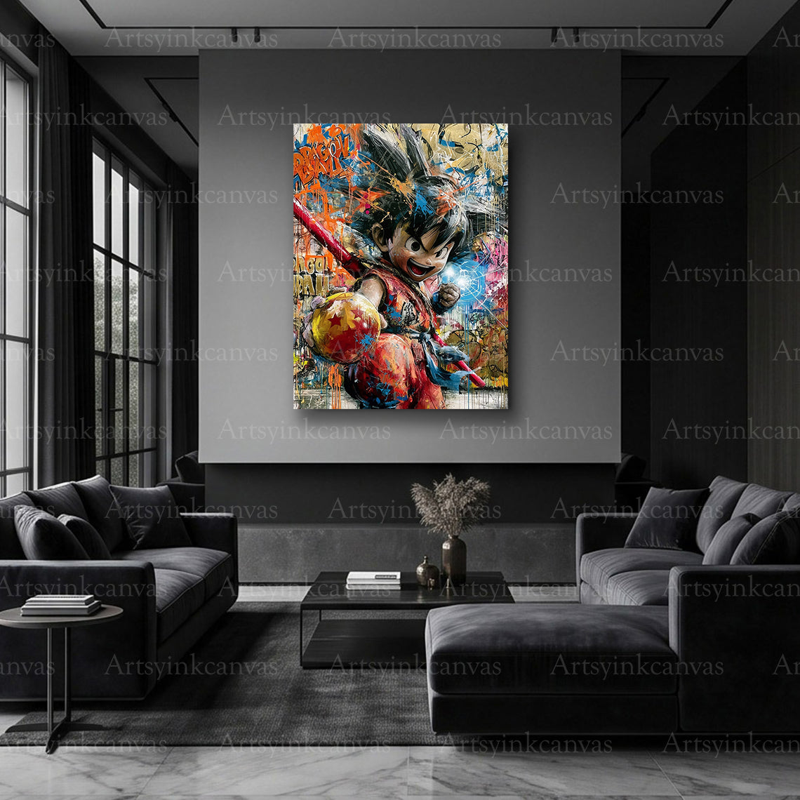 Son Goku anime graffiti artwork