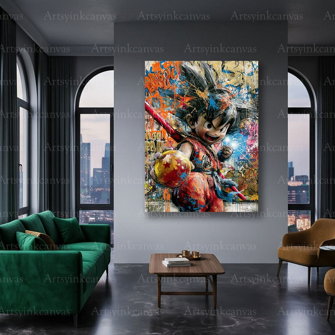 Goku anime character canvas art