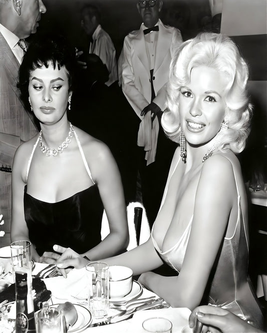 Sophia Loren and Jayne Mansfield Classic Hollywood Legends premium canvas wall art