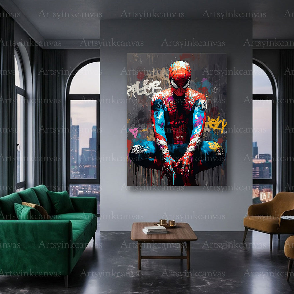 Spider-Man dynamic comic-inspired wall art for entertainment rooms