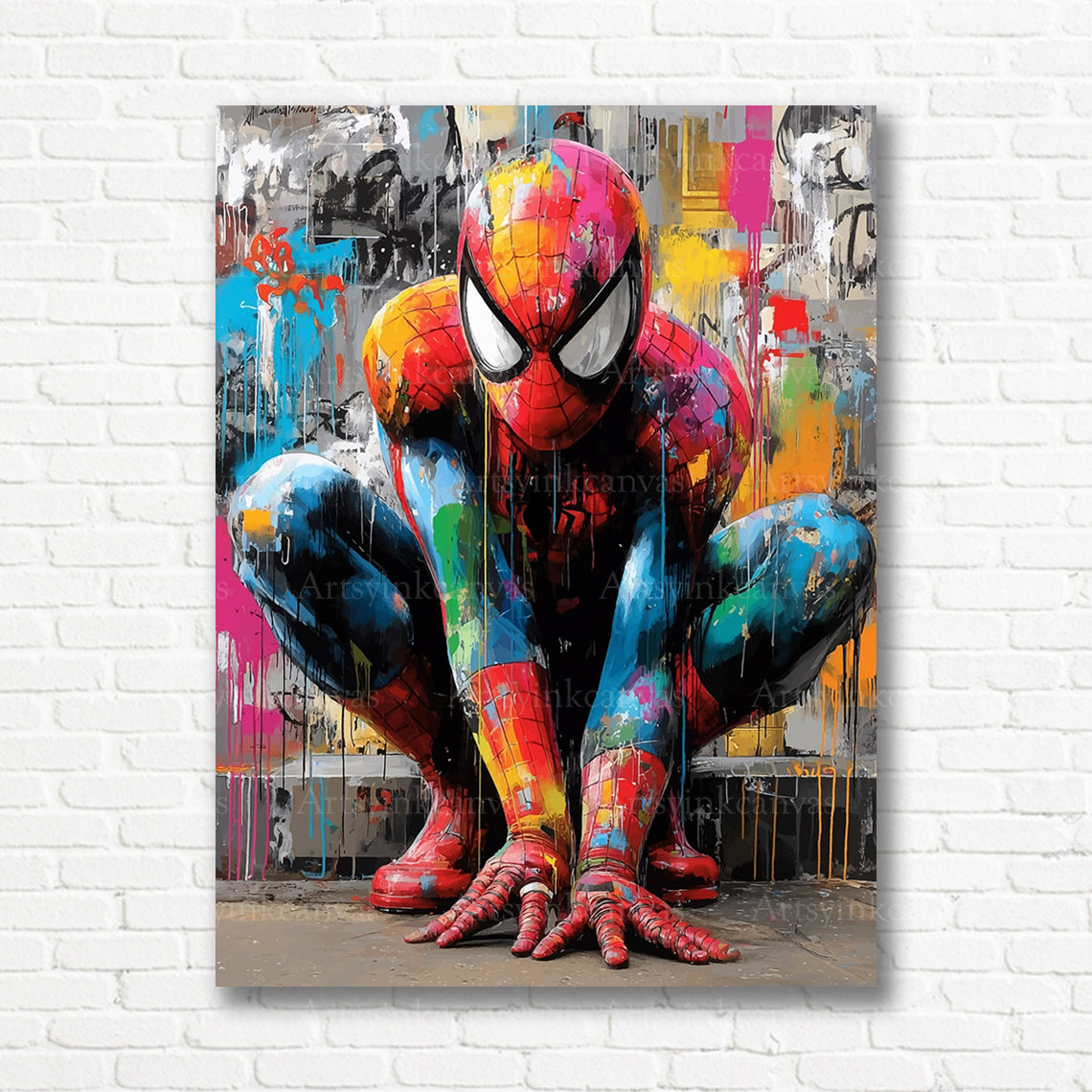 Spider-Man Urban Venom graffiti artwork on premium canvas