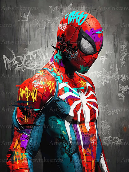 Spider-Man Marvel superhero graffiti canvas print