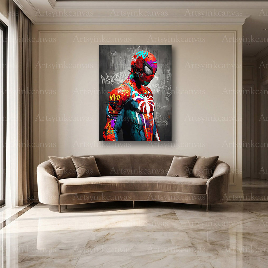 Spider-Man web hero urban street art wall decor