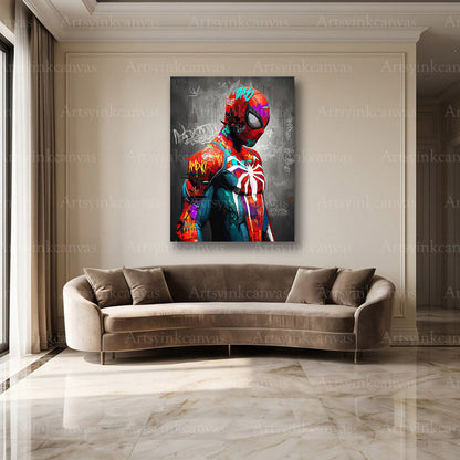 Spider-Man web hero urban street art wall decor