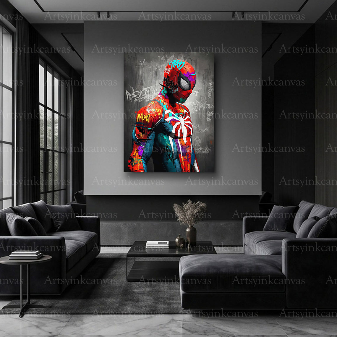 Spider-Man comic character graffiti artwork for modern interiors