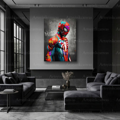 Spider-Man comic character graffiti artwork for modern interiors