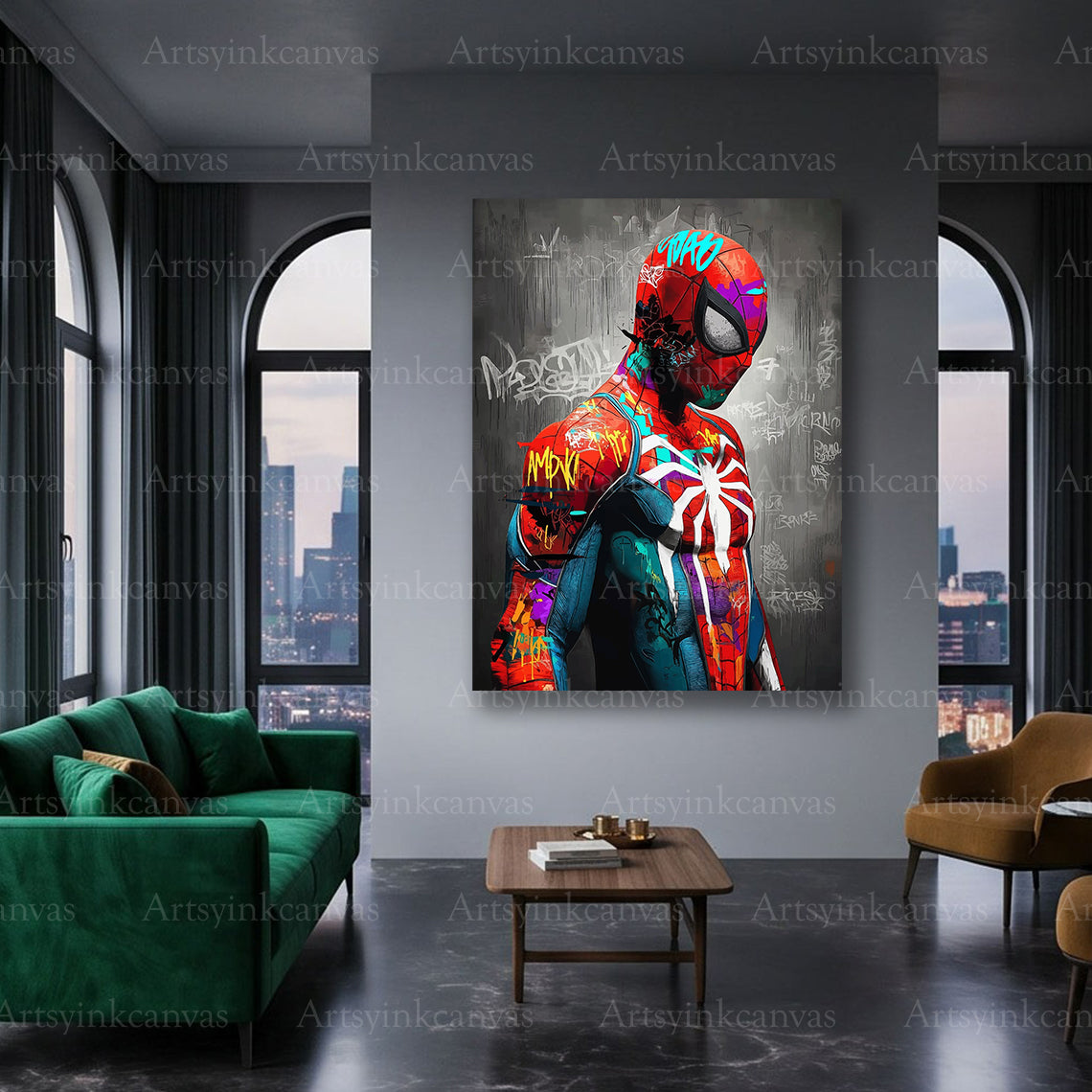 Spider-Man superhero action inspired canvas wall art