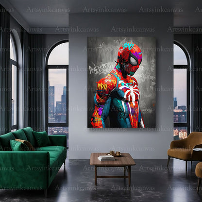 Spider-Man superhero action inspired canvas wall art