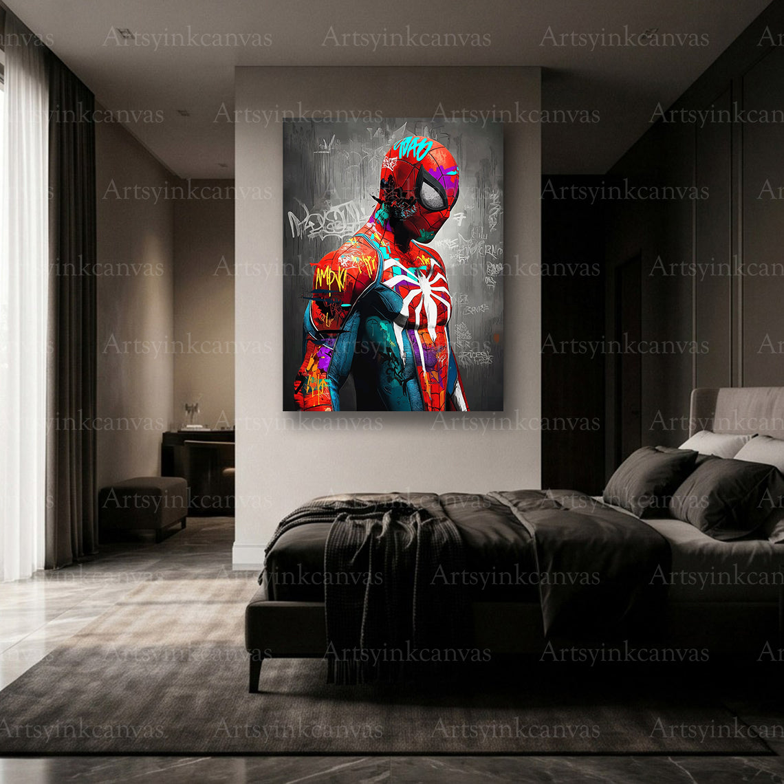 Premium Spider-Man Marvel graffiti wall decor Made in USA