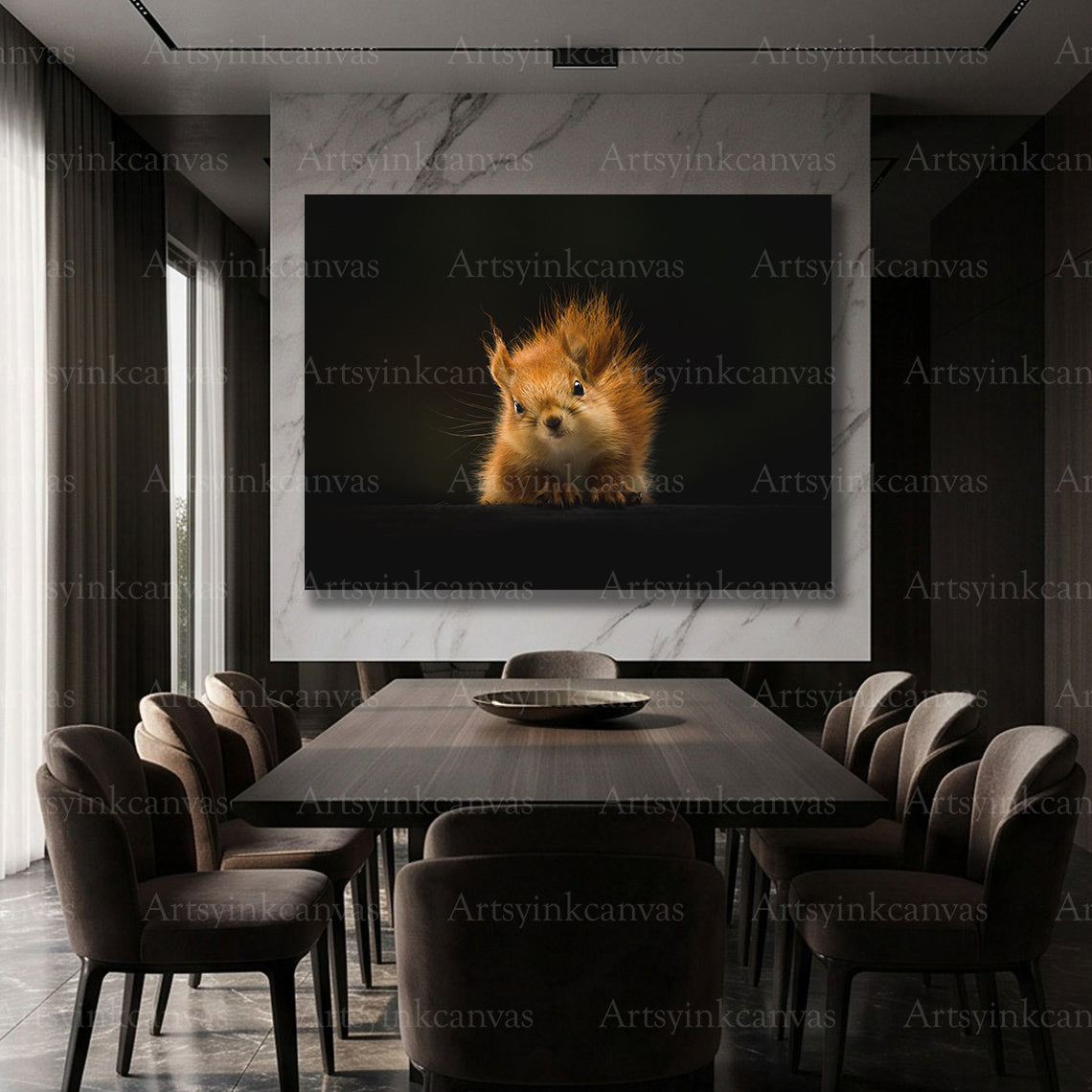Soft fur squirrel animal wall art
