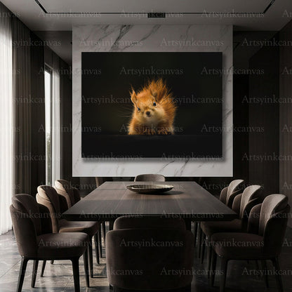 Soft fur squirrel animal wall art