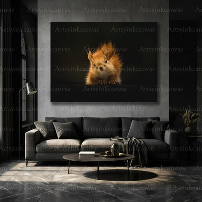 Woodland squirrel canvas home decoration