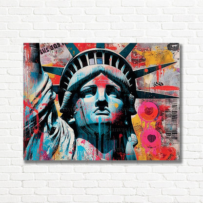 Statue of Liberty New York graffiti canvas print