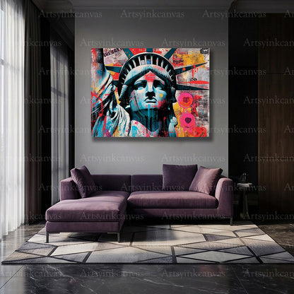 Statue of Liberty urban pop art canvas
