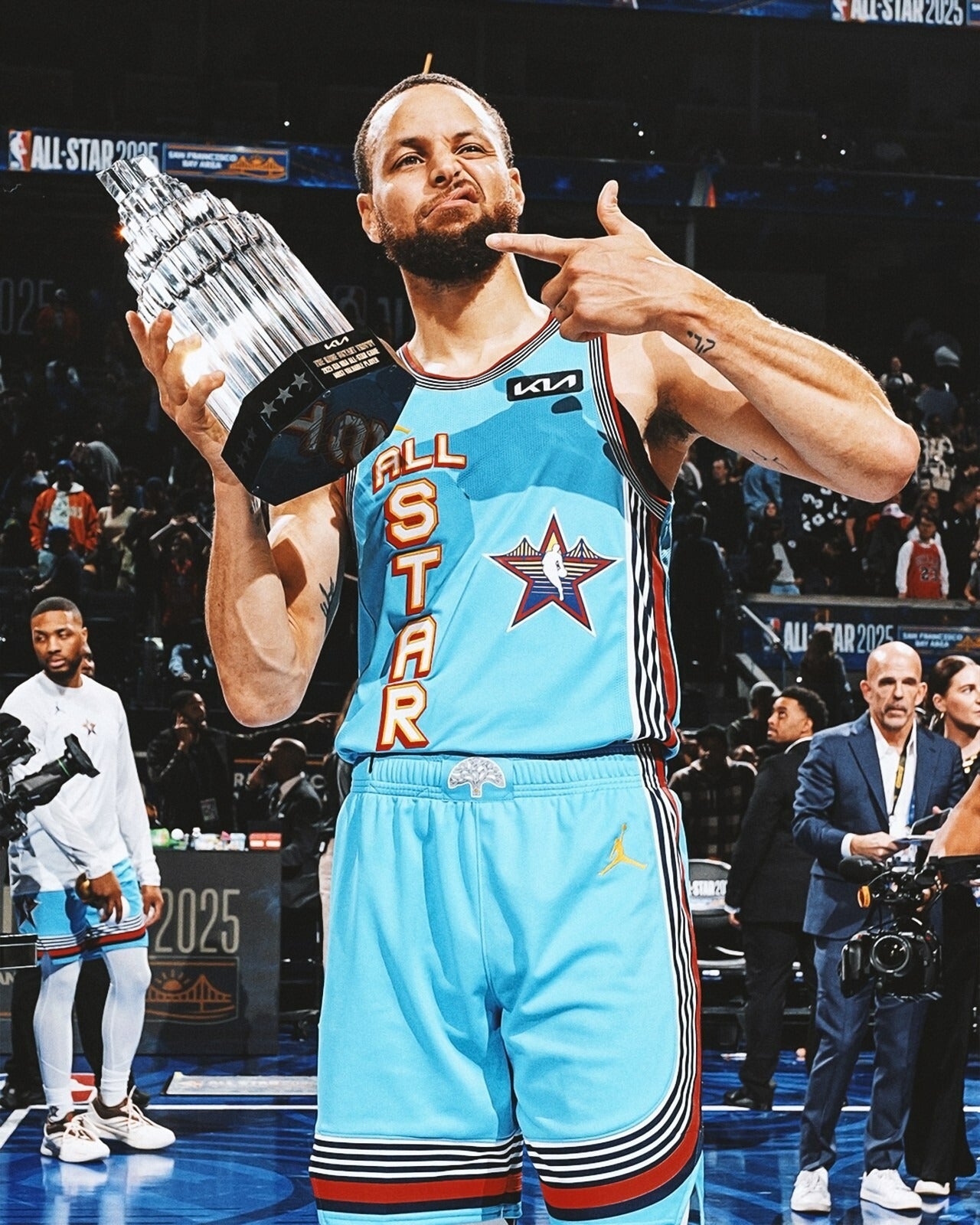 Stephen Curry 2025 NBA All-Star Game MVP pose canvas wall art