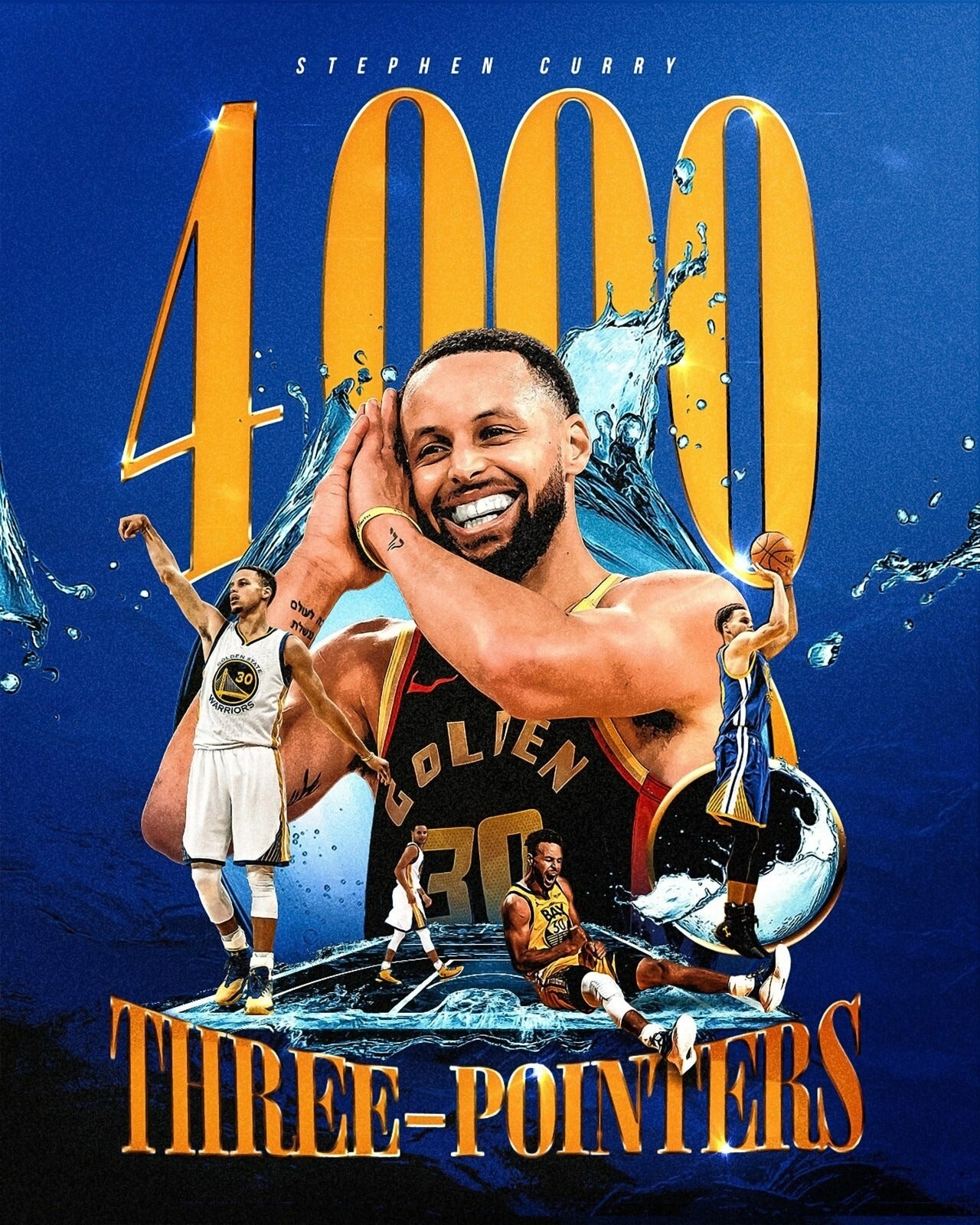 Stephen Curry 4000 career three-pointers canvas wall art