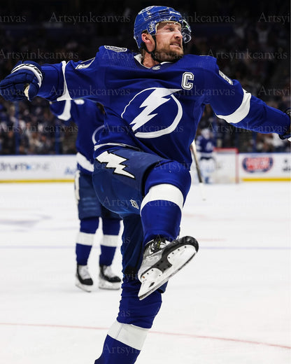 Steve Stamkos playoff goal celly Tampa Bay Lightning canvas wall art
