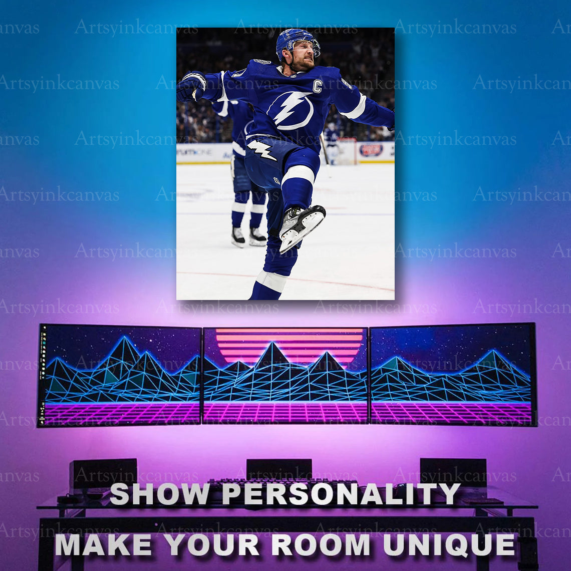 Steve Stamkos NHL playoff celebration hockey artwork