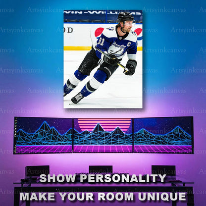 Steve Stamkos NHL retro jersey hockey artwork