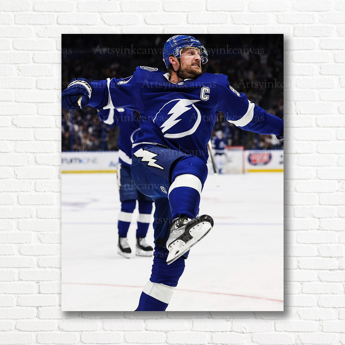 Steve Stamkos playoff goal celebration Lightning canvas print