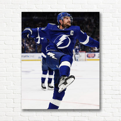Steve Stamkos playoff goal celebration Lightning canvas print