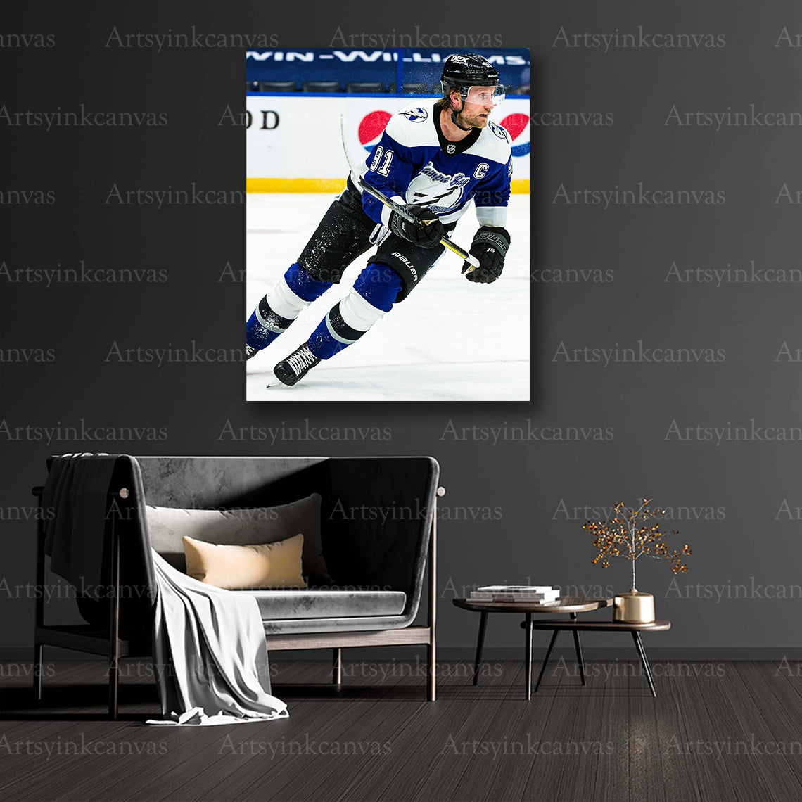 Steve Stamkos skating hockey collector canvas art