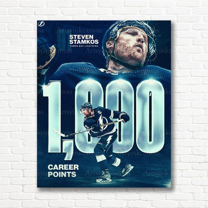 Steven Stamkos 1000 NHL points Lightning canvas print