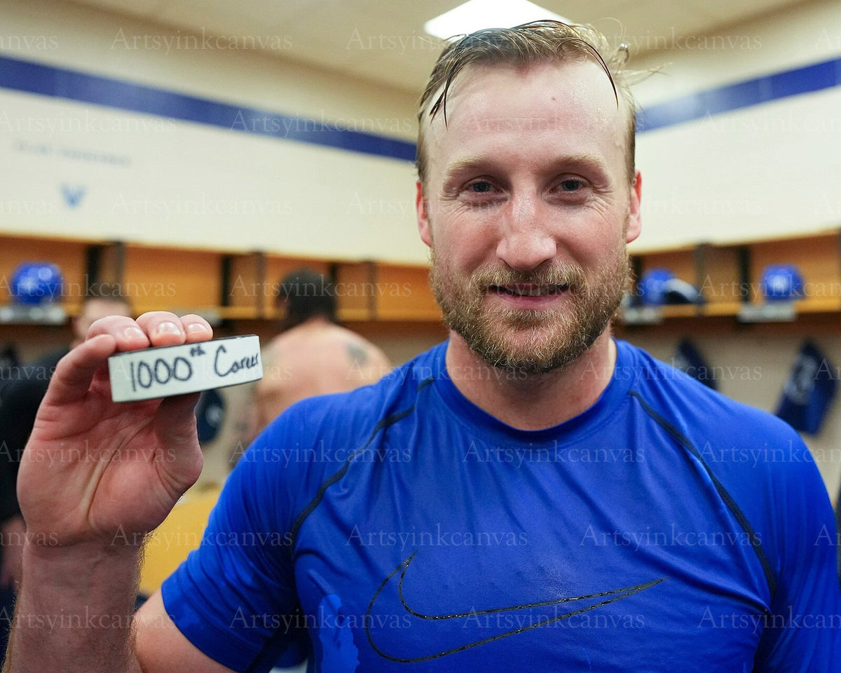 Steven Stamkos 1000 career points puck Tampa Bay Lightning canvas wall art