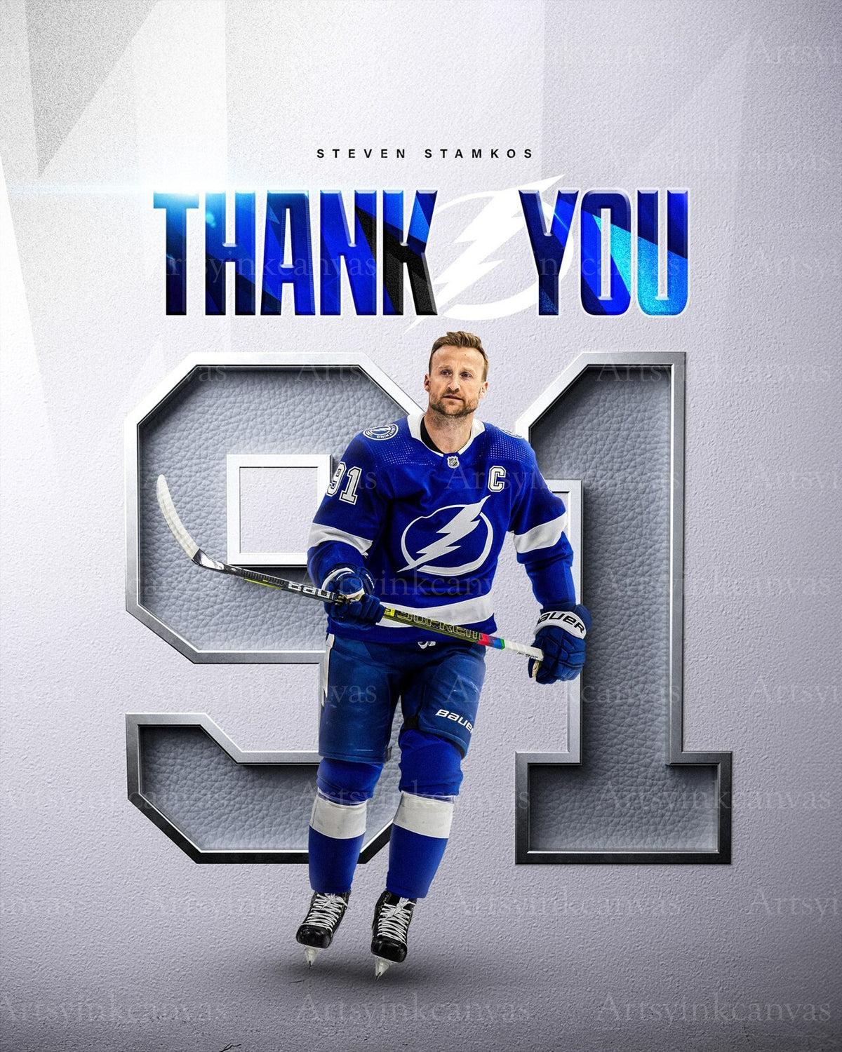 Steven Stamkos collage Tampa Bay Lightning canvas wall art