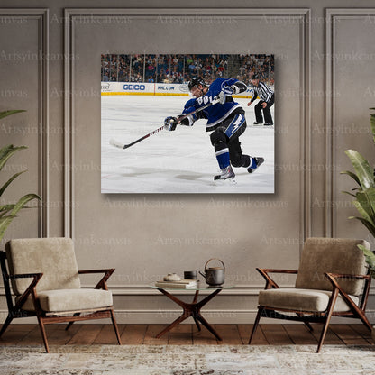 Steven Stamkos powerful slapshot collector canvas art