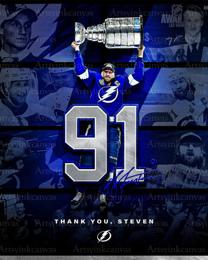 Steven Stamkos Thank You collage Tampa Bay Lightning canvas wall art