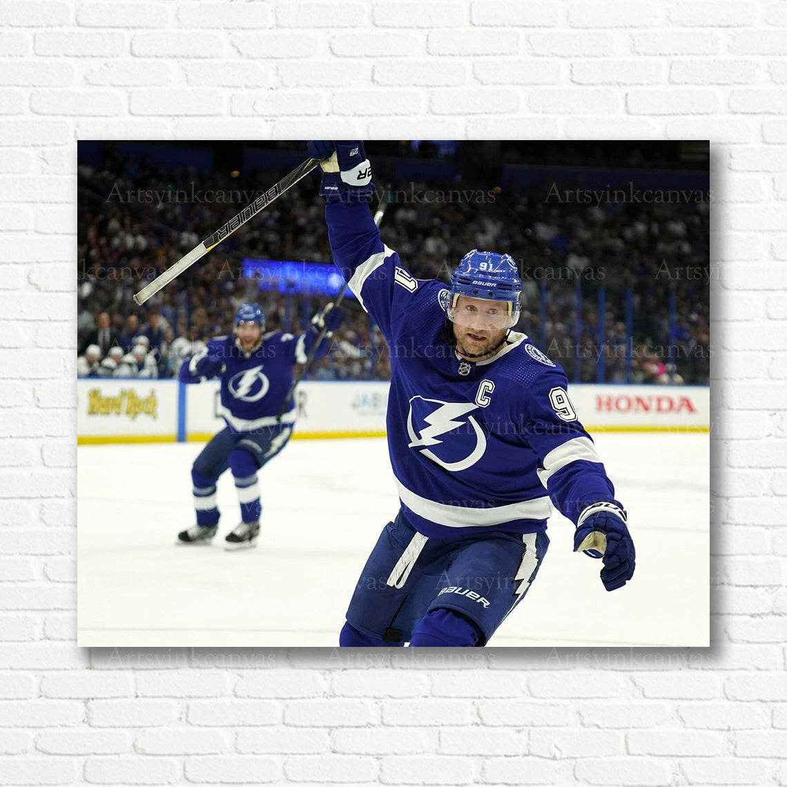 Steven Stamkos Lightning goal celebration canvas print