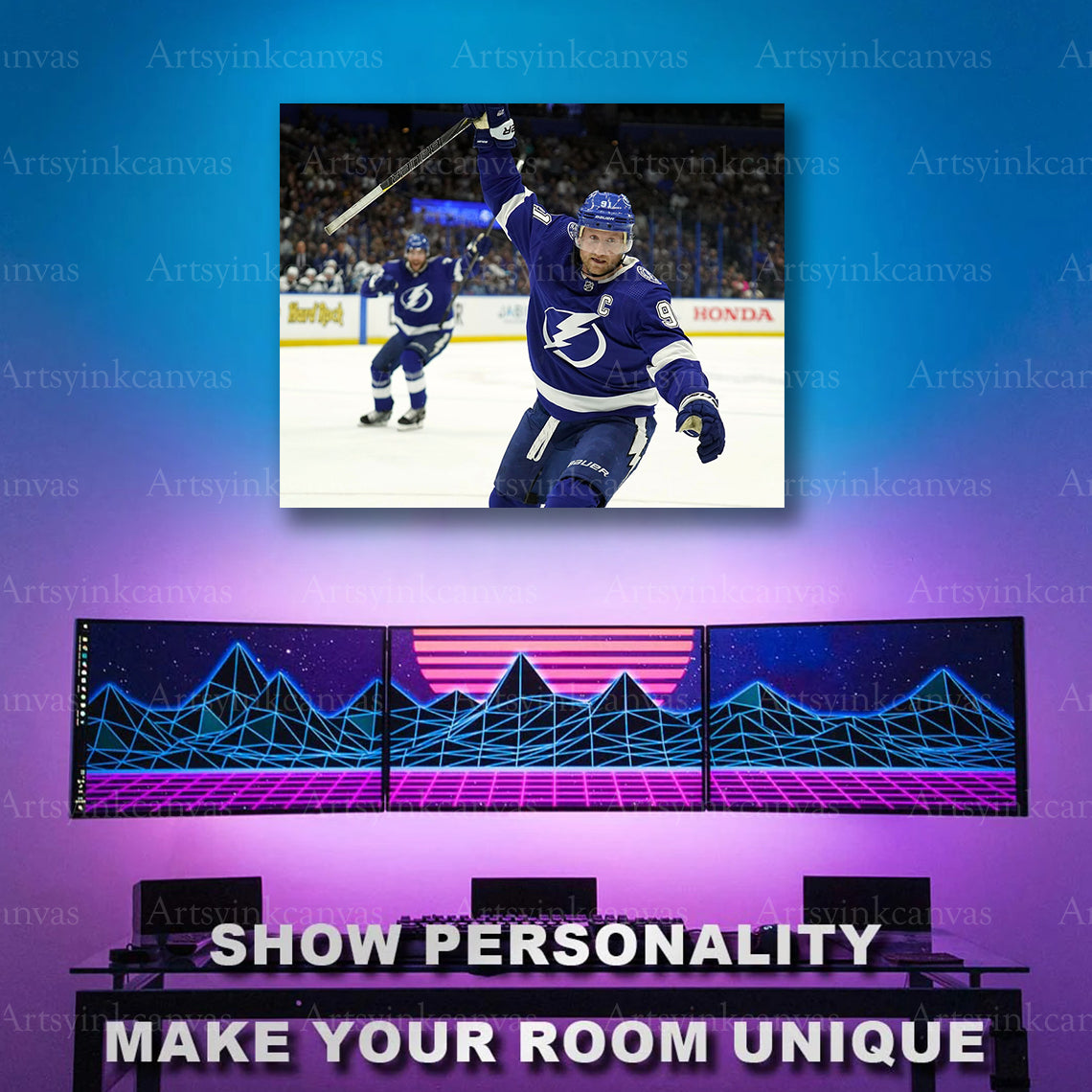 Steven Stamkos NHL goal celebration hockey artwork