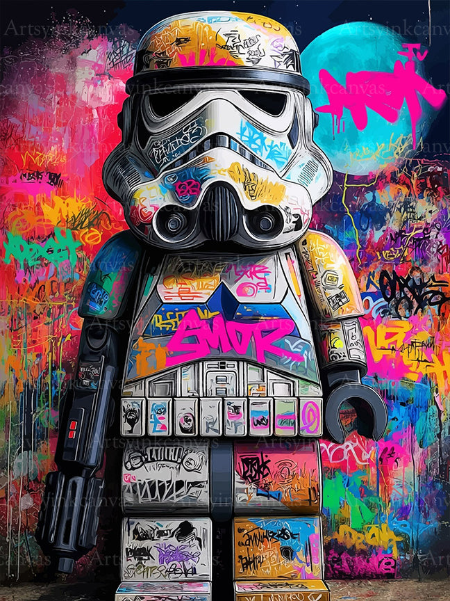 Stormtrooper graffiti canvas wall art