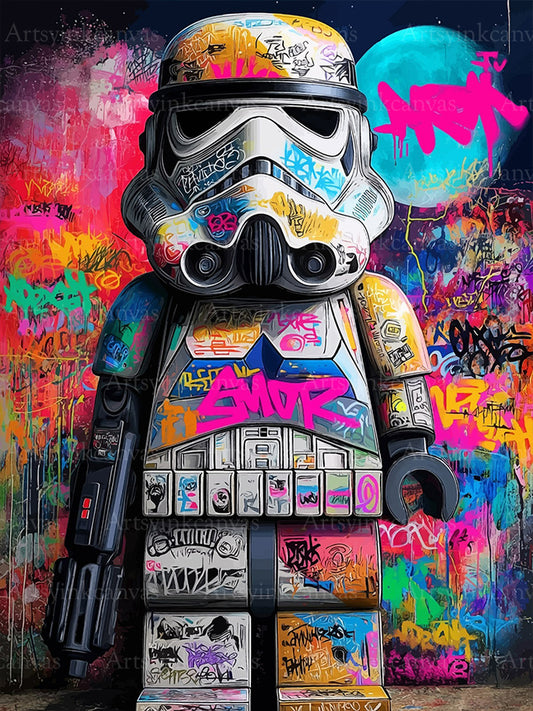 Stormtrooper graffiti canvas wall art