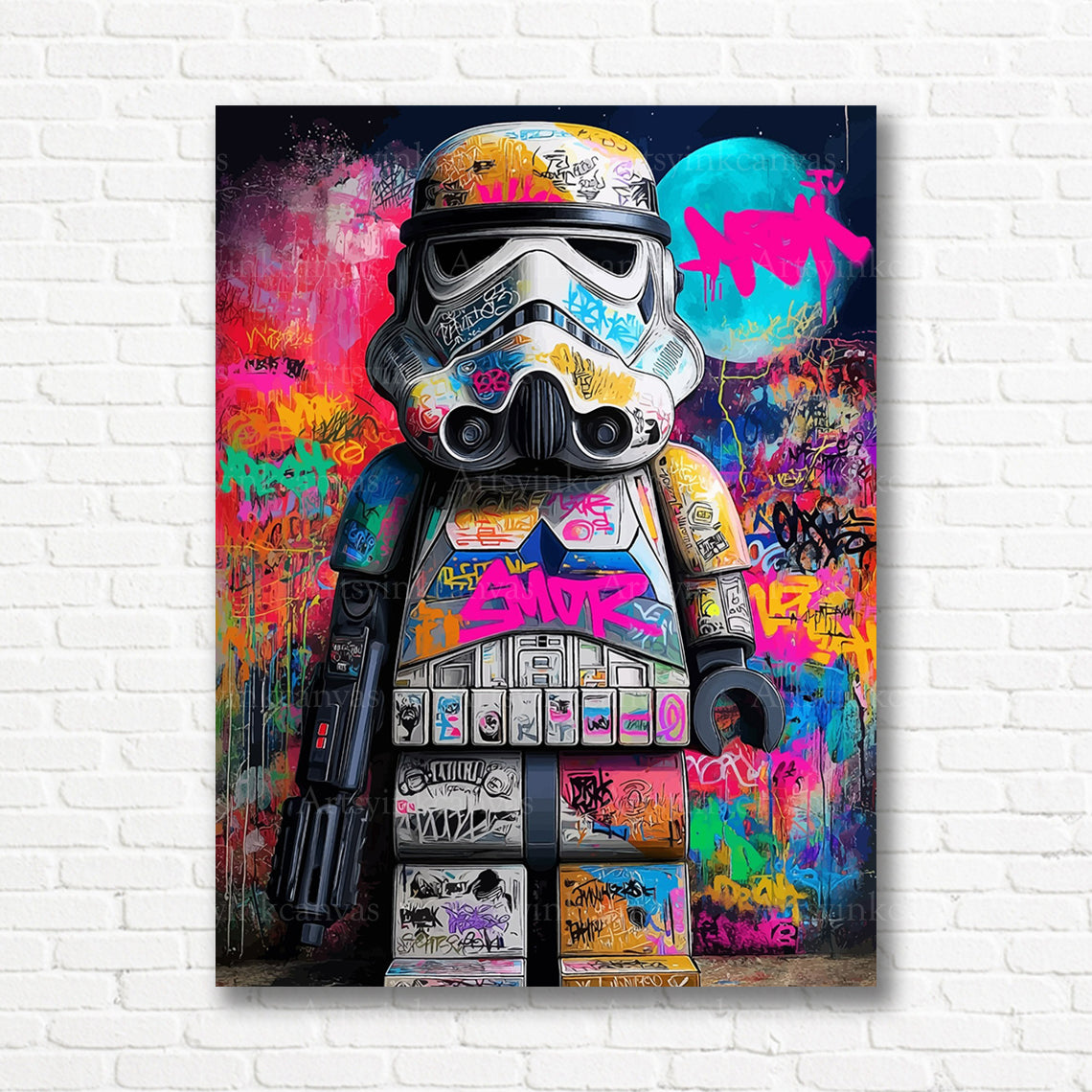 Stormtrooper Star Wars graffiti canvas print