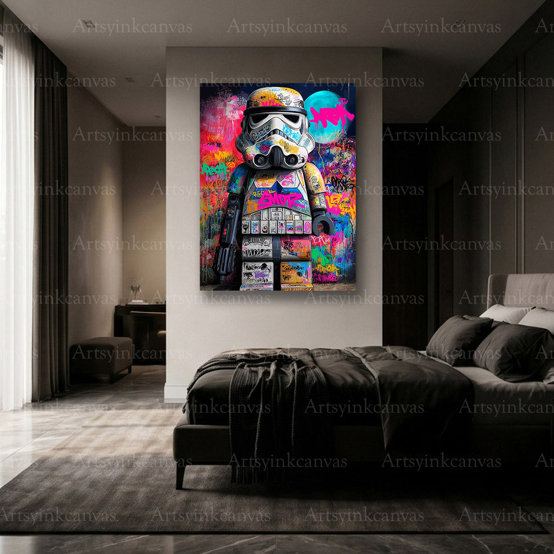 Premium Stormtrooper graffiti canvas artwork