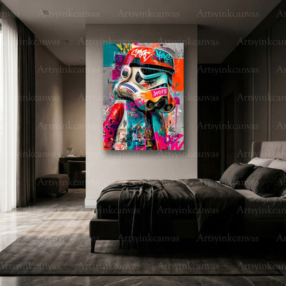 Premium Stormtrooper Lego graffiti canvas Made in USA
