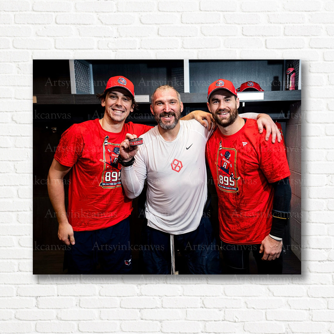 Dylan Strome Alex Ovechkin Tom Wilson 895 goals canvas print
