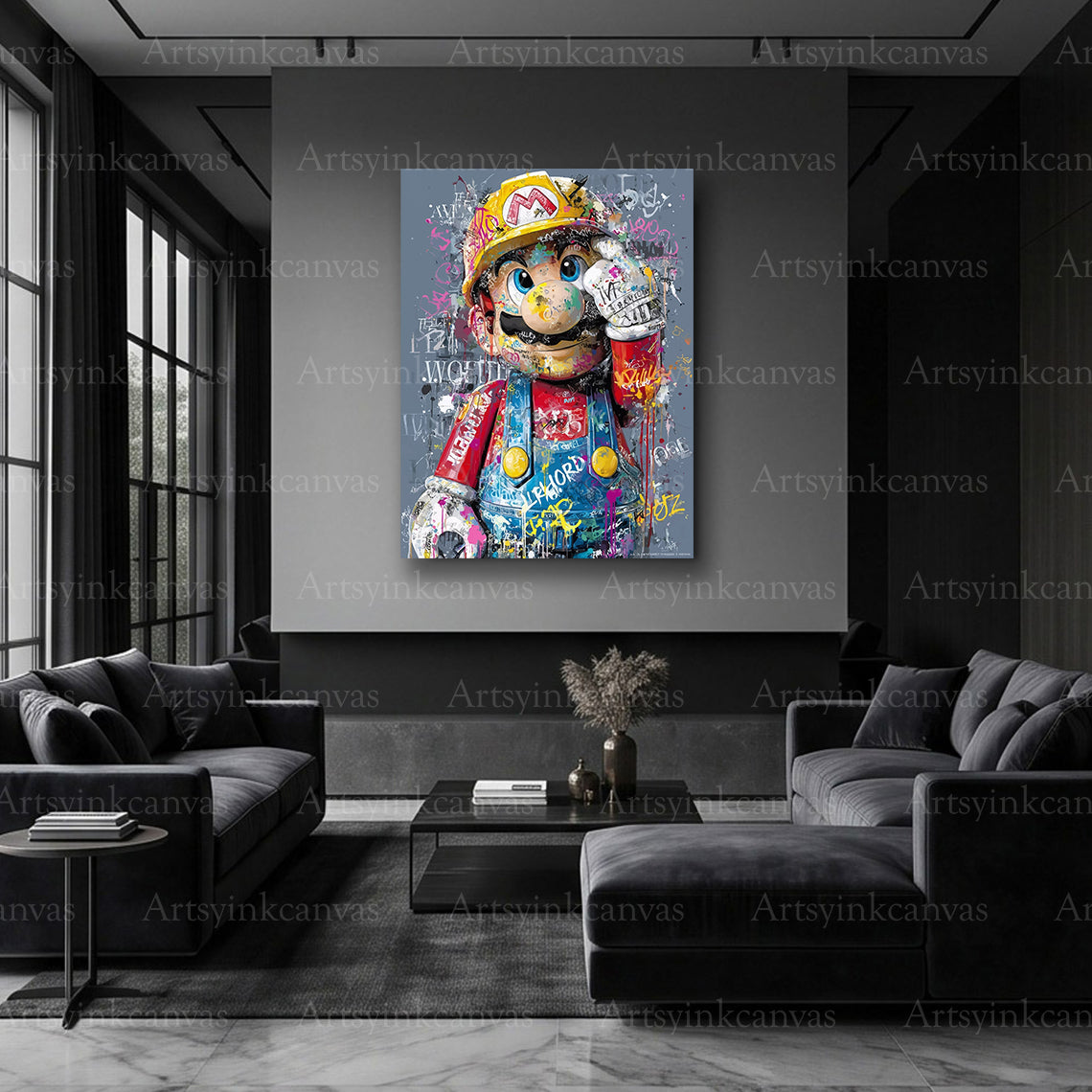 Super Mario graffiti video game artwork