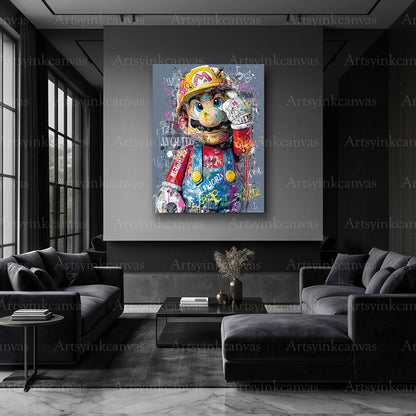 Super Mario graffiti video game artwork
